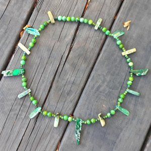 Chrysocolla Aura Quartz Jasper Necklace